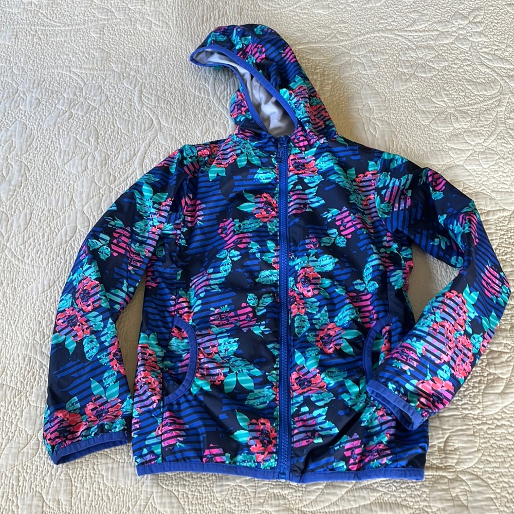 Light floral rain jacket